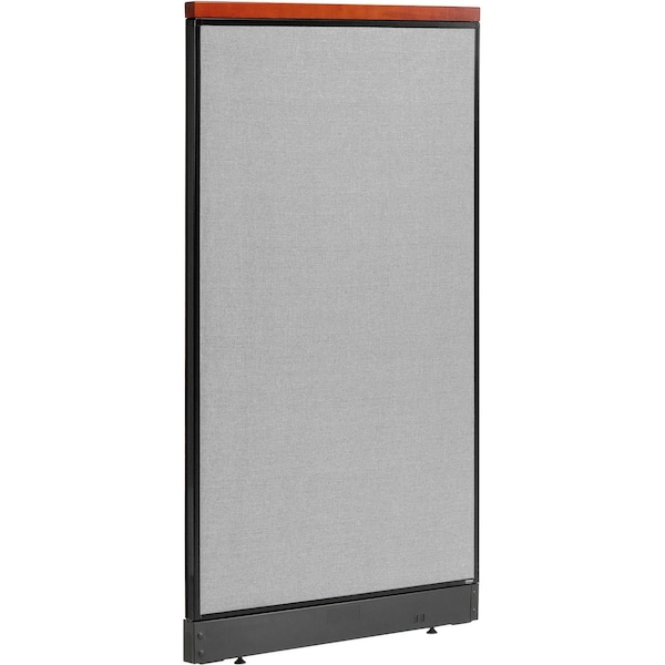 Interion By Global Industrial Interion Deluxe Non-Electric Office Partition Panel with Raceway, 36-1/4inW x 65-1/2inH, Gray 277547NGY - main